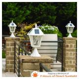 Gama Sonic Baytown II Bulb White Outdoor Solar Light, Single Post Light with 3 Mounting Options, 3in. Fitter for Lamp Posts, Flat Mount for Column and Wall Mount, Resin (105B233)