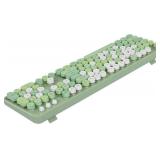 UBOTIE Colorful Computer Wireless Keyboards Mouse Combos, Typewriter Flexible Keys Office Full-Sized Keyboard, 2.4GHz Dropout-Free Connection and Optical Mouse (Green-Colorful)