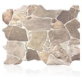 Retails for $104! CONCORD WALLCOVERINGS Retro-Art 3D Faux Stone Wall Panels, Pack of 10, Grey Beige Brown Wild Boulder, Lightweight PVC Sheets 17.5" x 23.75" (44.5cm x 60.3cm), Rock Tiles - Covers 28.