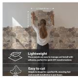 Retails for $104! CONCORD WALLCOVERINGS Retro-Art 3D Faux Stone Wall Panels, Pack of 10, Grey Beige Brown Wild Boulder, Lightweight PVC Sheets 17.5" x 23.75" (44.5cm x 60.3cm), Rock Tiles - Covers 28.