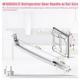 LXun Upgraded W10806512 Refrigerator Door Handle Compatible with Whirlpool Refrigerator Stainless Steel Fridge Door Handle Replacement for AP5982853 PS11703503 White Refrige Freezer Handle with Screw