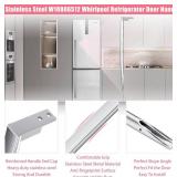 LXun Upgraded W10806512 Refrigerator Door Handle Compatible with Whirlpool Refrigerator Stainless Steel Fridge Door Handle Replacement for AP5982853 PS11703503 White Refrige Freezer Handle with Screw