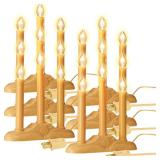 Uiifan 6 Pack 4 Pack 3 Light Electric Candle Candoliers Christmas Candle Shape Lamps with 3 C7 Clear Bulbs and 3 Ft Wire, 5 Watts Plug in Electric Window Candles for Xmas Supplies Decorations (Ivory)