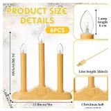 Uiifan 6 Pack 4 Pack 3 Light Electric Candle Candoliers Christmas Candle Shape Lamps with 3 C7 Clear Bulbs and 3 Ft Wire, 5 Watts Plug in Electric Window Candles for Xmas Supplies Decorations (Ivory)