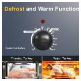 26 Quart Electric Roaster Oven with Visible & Self-Basting Lid, Large Turkey Roaster with Defrost Warm Function, Adjustable Temperature, Removable Pan Rack, Stainless Steel, Blue