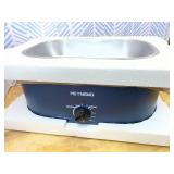 26 Quart Electric Roaster Oven with Visible & Self-Basting Lid, Large Turkey Roaster with Defrost Warm Function, Adjustable Temperature, Removable Pan Rack, Stainless Steel, Blue