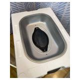 26 Quart Electric Roaster Oven with Visible & Self-Basting Lid, Large Turkey Roaster with Defrost Warm Function, Adjustable Temperature, Removable Pan Rack, Stainless Steel, Blue