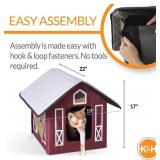 K&H Pet Products Outdoor Kitty House Cat Shelter (Unheated) Barn Design 19 X 22 X 17 Inches