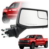 Retails for $130! Convitex Passenger Right Side Door Mirror for 2019-2024 Chevy Silverado 1500, with Heated Power and Convex Blind Spot Glass Temperature Sensor Manual Folding, Replace#GM1321583(7 Pin