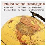 Illuminated World Globe with Wood Stand, 8