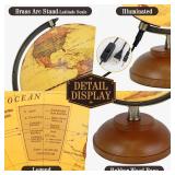Illuminated World Globe with Wood Stand, 8