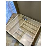 Umilife Extra Large Expandable Kitchen Siverware Utensils Drawer Organizer, 19" Deep for Big Drawer, Adjustable Bamboo Wood Drawer Divider with Curved Grooves, Cutlery Tray Flatware Holder