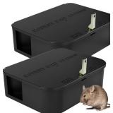 Rat Station Box with 1 Key, Complete Rodent Solution Keeps Rats Away, Pet & Child-Safe, Lock & Key Available, Reusable & Long-Lasting, Indoor & Outdoor, 2 Pack