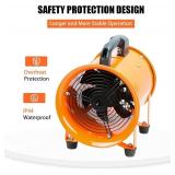 Retails for $101! 8-Inch High-Velocity Portable Utility Blower Fan, Industrial Exhaust Fan with 16.4ft Flexible Duct Hose, 3150 RPM Low-Noise Ventilator for Basements, Workshops, Warehouses, and Confi