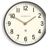 Retails for $180! NEWGATE Mr Edwards Wall Clock | Large mid Century Inspired Modern Classic Clock | 17.5 inch | Deep Metal case in Gray | Classic Style for Kitchen, Living Room or Office
