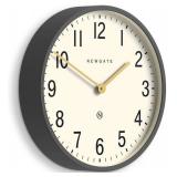 Retails for $180! NEWGATE Mr Edwards Wall Clock | Large mid Century Inspired Modern Classic Clock | 17.5 inch | Deep Metal case in Gray | Classic Style for Kitchen, Living Room or Office