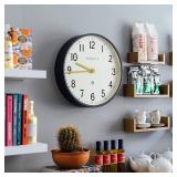 Retails for $180! NEWGATE Mr Edwards Wall Clock | Large mid Century Inspired Modern Classic Clock | 17.5 inch | Deep Metal case in Gray | Classic Style for Kitchen, Living Room or Office