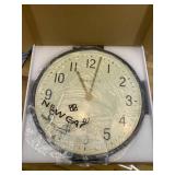 Retails for $180! NEWGATE Mr Edwards Wall Clock | Large mid Century Inspired Modern Classic Clock | 17.5 inch | Deep Metal case in Gray | Classic Style for Kitchen, Living Room or Office