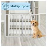 Pet Gate - 3-Panel Indoor Foldable Dog Fence for Stairs, Hallways, or Doorways - 55x24-Inch Retractable Freestanding Dog Gates by PETMAKER (White)