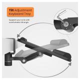 Height Adjustable Tilt Rotating Keyboard Tray Under Desk - Klearlook PU Leather Keyboard Drawer w/Wrist Rest,Clamp-on Ergonomic Mouse Keyboard Desk Extender(No Drilling), 25 x11 Inch -Carbon Black Car