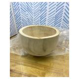 Serene Spaces Living Paulownia Wood Decorative Bowl Handmade Round Wood Bowl for Home D cor, Centerpieces, Wedding, Parties, and Floral Arrangements, 7" Tall & 11" Diameter