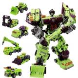 NBK Deformation Oversize Toys Robot Devastator Engineering Combiner 6 in 1 Action Figure Car Truck Model Gift for Kids Boys (Green)