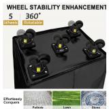 Reusable Grocery Bag on 5 Wheels, Foldable Rolling Tote Bag with Handle and Zipper Cover, 4 Pockets, Heavy Duty Shopping Cart for Laundry, Market & Trave (Black, Large_120L)