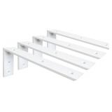 WINKER Countertop Support Bracket 4 Pack Heavy Duty 3/8" Thick Hidden L Shelf Bracket 16" x 6" x 2.5" Metal Corbels for Quartz/Granite/Wood/Concrete/Laminate Countertops, White