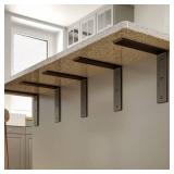 WINKER Countertop Support Bracket 4 Pack Heavy Duty 3/8" Thick Hidden L Shelf Bracket 16" x 6" x 2.5" Metal Corbels for Quartz/Granite/Wood/Concrete/Laminate Countertops, White