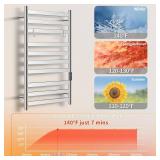 Retails for $190! Heated Towel Rack for Bathroom, Towel Warmer with 10 Bar Flat Rack Large, Electric Hot Towel Rack Wall Mounted, LED Buit-in Timer, Plug-in, Stainless Steel, Fast Heating, Nickel