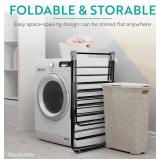 Brookstone 2 Tier Folding Rack Indoor/Outdoor Collapsible Clothes Dryer Stand Laundry or Shoe Rack,Heavy Duty Freestanding Garment Hanger, Foldable, Portable Air Dry Holder