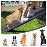 Dog Ramp for Car, 63" Long & 17" Wide Folding Portable Pet Stair Ramp with Non-Slip Rug Surface, Extra Wide Dog Steps for Medium & Large Dogs Up to 250LBS Enter a Car, SUV & Truck