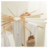 JOOM Tripod Clothes Drying Rack, Garment Rack Portable and Foldable Space Saving Laundry Drying Rack - Drying Rack Clothing Floor Folding Balcony Bedroom Household Wooden