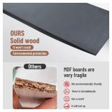 KYIAANY Brown Floating Shelves for Wall: Solid Wood Shelf Heavy Duty Set of 2 Modern Minimalist Industria Decor for Office Living Room Bedroom Kitchen Bathroom Display Book Plant Statue