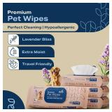 REFRESHIFY Dog Wipes for Paws and Butt - Plant Based Lavendar Scented (Pack of 400) - Pet Wipes for Dogs and Cats - Deodorizing Non Toxic Dog Wipes, +12 Additional Travel Wipes
