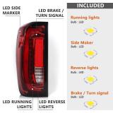 FIONE Full LED Tail Light Assembly for GMC Sierra 1500/2500HD/3500HD 2019-2024 Brake Light Taillight Rear Lamp w/bulbs Left Drive Side LH