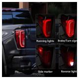 FIONE Full LED Tail Light Assembly for GMC Sierra 1500/2500HD/3500HD 2019-2024 Brake Light Taillight Rear Lamp w/bulbs Left Drive Side LH