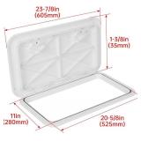 HECASA Marine Deck Boat Deck Access Hatch & Lid 24" x 14" with Non Slip Surface - White Rectangle(606mm x 353mm) 180 Hinge Strong Recessed Marine Caravan RV