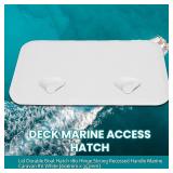 HECASA Marine Deck Boat Deck Access Hatch & Lid 24" x 14" with Non Slip Surface - White Rectangle(606mm x 353mm) 180 Hinge Strong Recessed Marine Caravan RV