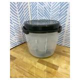 HomDSim Cake Carrier Round Cake Stand Plus Height Cake Container with Cupcakes Pad, Handle, Lid Reusable Package Box for Transporting Desserts,Pie,Toast,Fruit (10" Black)