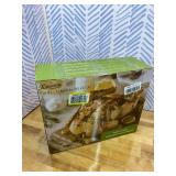 KITESSENSU Large Roasting Pan with Rack - 25 LB Nonstick Turkey Roaster Pan for Oven - Heavy Duty Carbon Steel Roasting Pan with Wider Handles for Chicken, Vegetables & Holiday Meals, Gray