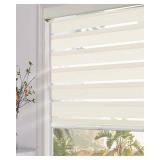 Persilux Blackout Zebra Blinds for Windows (22" W x 47" H, Beige) Cordless Zebra Shades for Indoor Windows, Sheer Shades Thermal Insulated Blinds with Upgraded Cassette, Roller Window Shades for Home