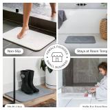 Dorai Home Bath Stone Mat 23.6"x15.4" Quick-Dry, Non-Slip Diatomite Stone Bath Mat for Bathroom, Zen Slate