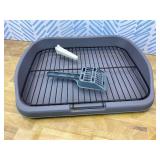 Potty Training Toilet, 18.11x13.78inch Puppy Pee Pad Holder Indoor Outdoor Dog Potty Toilet Training Tray, Mesh Dog Training Toilets, Plastic Pottys Tray Puppy Toilets for Small M