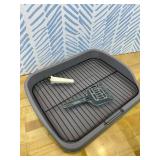 Potty Training Toilet, 18.11x13.78inch Puppy Pee Pad Holder Indoor Outdoor Dog Potty Toilet Training Tray, Mesh Dog Training Toilets, Plastic Pottys Tray Puppy Toilets for Small M