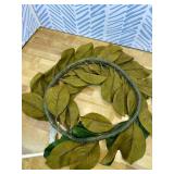 Serene Spaces Living Artificial Green Magnolia Leaf Wreath, Ideal to Hang at Wedding, Store Display, Window Sill, Fall Decor, Perfect Holiday D cor, Measures 24" Diameter and 4" Tall