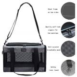 Vceoa 17.5x11x11 Inches Cat, Dog Carrier for Pets Up to 16 Lbs, Soft-Sided Cat Bag Animal Carriers Travel Puppy Carry As a Toy of Fabric Pet Home