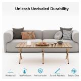 48Inch Folding Camping Table, Lightweight Roll-Up Table Aluminum Low Portable Picnic Table with Carrying Bag for Outdoor, Beach, Picnic, Backyards, BBQ and Party, Log Color