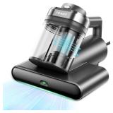 Powerful Mattress Bed Vacuum Cleaner, 2-Speed (14kPa/18kPa) Mattress Vacuum with Green Light Dust Detection, 253.7nm UV-C Light, LED Display, HEPA Filter, 149 Heat, Aroma for Bed Couch Carpet