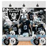 Las-Vegas Raiders Birthday Backdrop,Raiders Poster for Football Raiders Theme Party Decorations Birthday Supplies Background Studio Shoot Photo Props